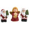 Figúrky z keramiky, 2 ks Mikuláš a 1 ks červený anjelik
