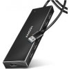 AXAGON HUE-F7A, 7x USB 3.2 Gen 1 ALU FLAT CHARGING hub, micro USB napájací konektor, kábel USB-A 1m 1023617