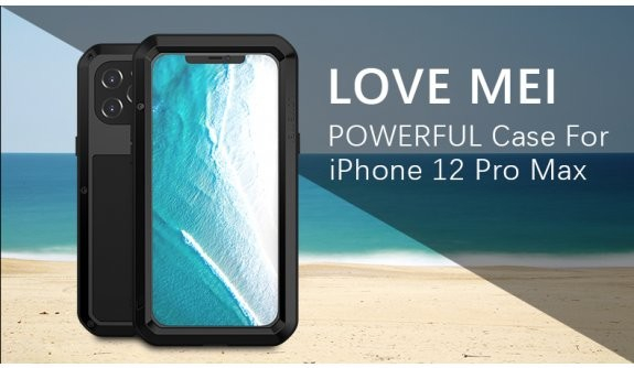 AppleKing love Mei extra odolné proti nárazu špine a prachu iPhone 12 Pro Max - čierne