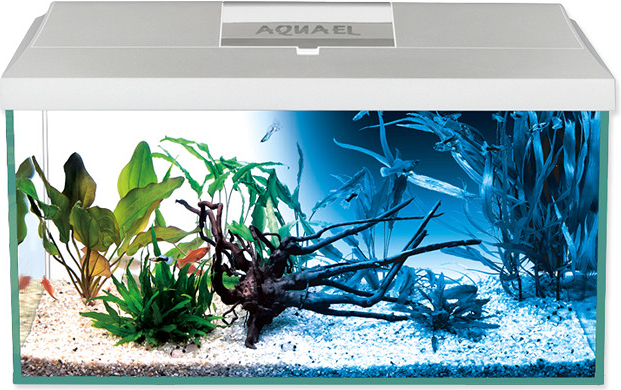Aquael Leddy LED Day & Night akvarijný set biely 60 x 30 x 30 cm, 54 l