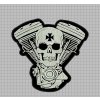 Nášivka valca + lebka farba: biela