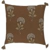Chic Antique Hnedý bavlnený s kvetinovým vzorom Aix Quilt 50 x 50 cm