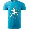 Bouldering lezec - Klasické pánske tričko vyššej gramáže - 2XL ( Svetlý tyrkys )