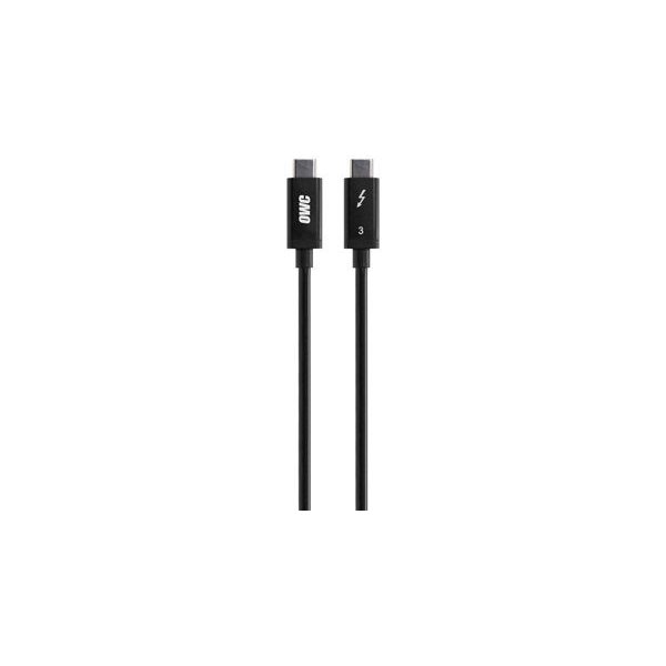 USB kábel OWC OWCCBLT3PC0.7BP Thunderbolt 3, 2x USB 3.0 Typ-C (samec) s podporou TB3, 0,7m, černý