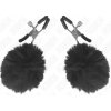 Kink - Faux Fur Ball Nipple Clamp Black 6 cm