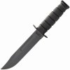 KA-BAR KB-1211 Utility Knife taktický nôž 17,9 cm, celočierna, Kraton, kožené puzdro