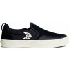 Dámske voľnočasové topánky Cariuma SLIP-ON PRO Black Suede and Canvas Ivory Logo Sneaker