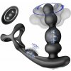 SuperLove Ultimate Pleasure Prostate Massager with Double Cock Ring & Remote Control Black