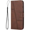 VSETKONAMOBIL 82945 STITCHED Peňaženkový kryt pre Vivo Y28 tmavohnedý