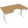 Hobis Pracovný stôl Motion Ergo, PO, 3S, 140x61-128x90 cm, dub/biela