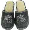 Dámske čierne filcové papuče SUPER BABKA