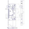 HOBES zámek 24027C vložka - rozteč 90mm lišta 18mm hloubka 80mm