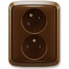 ABB TANGO Dvojzásuvka 5513A-C02357 H s clonkami, s natočenou dutinou, hnědá
