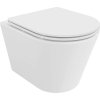MEXEN/S - Rico Závesná WC misa Rimless Tornado vrátane sedátka s slow slim, duroplast, biela lesk 30720300T