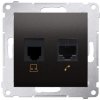 Zásuvka tel/dát. RJ12/RJ45 Cat.5e bronz mat.metal. SIMON54Pre (simon)