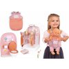 Set bábika v dupačkách s funkčnou sprchou a záchodom Doll Baby Nurse Smoby s kúpeľňou a klokanka so spacím vakom