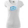 Grécko vlajka - Dámske tričko Pure - 2XL ( Biela )