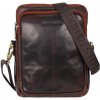 Sendi Design Pánska kožená taška cez rameno Tibor hnedá