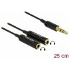 Delock 65356 Redukcia 3.5 Jack-2 x 3.5 Jack 25 cm čierny