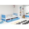 BMS GROUP Dětská postel RICO 1 90x200 cm, bílá/modrá (Volba matrace: Pěnová matrace)