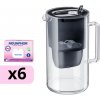 AQUAPHOR filtračná kanvica GLASS MAXFOR+ Mg + 6 vložiek MAXFOR+ Mg (Čierna)