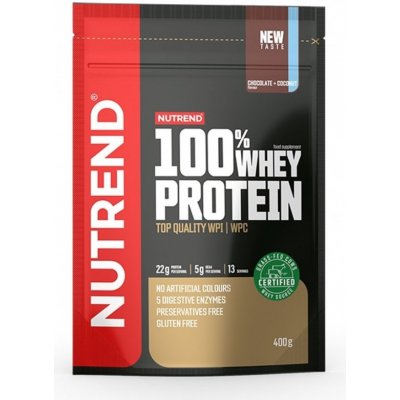 100% Whey Protein 400 g - Nutrend - Biela čokoláda - Kokos