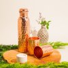 Sada tepanej fľaše z čistej medi s 2 pohármi ± 950 ml