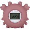 PETITE&MARS Teplomer silikónový digitálny do vody Crab Caleb Dusty Rose 0m+