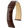 Kožený remienok Hirsch London L 04307010-2, hnedý, aligátorová koža, dĺžka L, Quick Release 20 mm