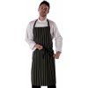 Dennys Le Chef DP50 mäsiarska zástera s trakmi pozdĺžne prúžkovaná čierna UX