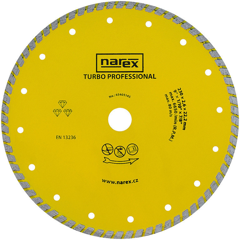 Diamantový kotúč Narex TURBO PROFESSIONAL 230 mm