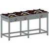 EGAZ Plynový gastronomický sporák 3-hořákový, 1690x600x850 mm, 1x5+2x7 kW | EGAZ, TG-319.II