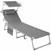 tectake 405098 lehátko chloe 4 polohové, s podhlavníkom - šedá