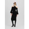 ŠATY KARL LAGERFELD COLD SHOULDER KNIT DRESS BLACK