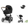 Cybex Platinum CYBEX Priam Conscious Collection Travel Set + Aton B2 i-Size onyx black 2022 chrome with brown details