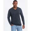 Sveter pre mužov s v-výstrihom Ombre Washed - tmavomodrý šedá S Ombre 5902228917847