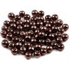 Sklenené voskové perly Ø6 mm hnedá tm. 50g