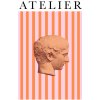 Plagát, Obraz - Classical Head Pink Stripes, Talitha McQueen, 26.7 × 40 cm