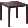 Mega Plast Stôl RATAN LUX, polyratan, wenge, 75,5 x 75,5 x 73 cm