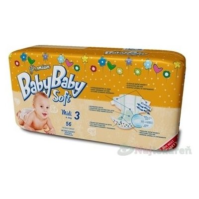 BabyBaby Soft Premium Midi 4-9 kg 1 x 56 ks