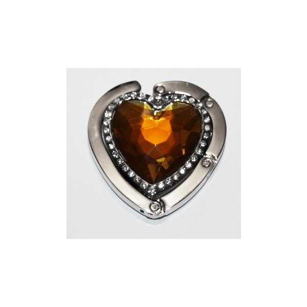 Háčik na kabelku Háčik na kabelku - medové srdce s krystaly