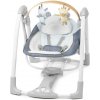 INGENUITY Hojdačka konvertibilná s melódiou Swing 'n Go Chambray 0m+ do 9kg 58x55x59 biela