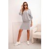 Blouse + ribbed dress set gray šedá One size Kesi 5907302579539