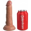 Pipedream King Cock Elite 6″ Vibrating Silicone Dual Density Cock Tan, realistický vibrátor s prísavkou 17,8 x 3,7 cm
