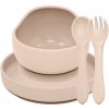 PETITE&MARS Set jedálenský silikónový TAKE&MATCH 3 ks Desert Sand 6m+ VP-F171129