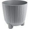PROSPERPLAST Kvetináč RYFO N s nožičkami svetlo sivý 19,5cm