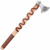 Battle Merchant Vikingská sekera z ocelolitiny, typ G, s rytinou a koženou omotávkou