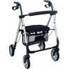 4 - kolesové hliníkové rehabilitačné chodítko - PRESTIGE, sivé