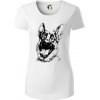 Čiernobiela karikatúra Nemecký ovčiak - Dámske tričko z organickej bavlny Origin (GOTS) - XS ( Biela )