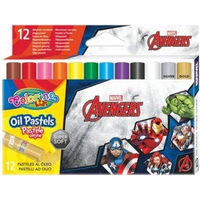 Colorino Kids farebné olejové pastelky Avengers 12 kusov